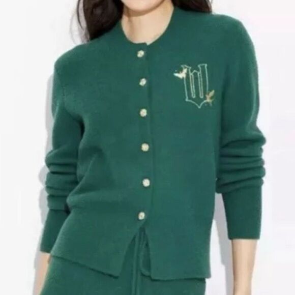 WICKED x PAUL TAZEWELL | NWT Arianna Grande Emerald Green Gold Cardigan | Small - Picture 2 of 11